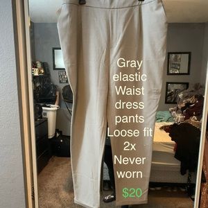 Plus size gray dress pants